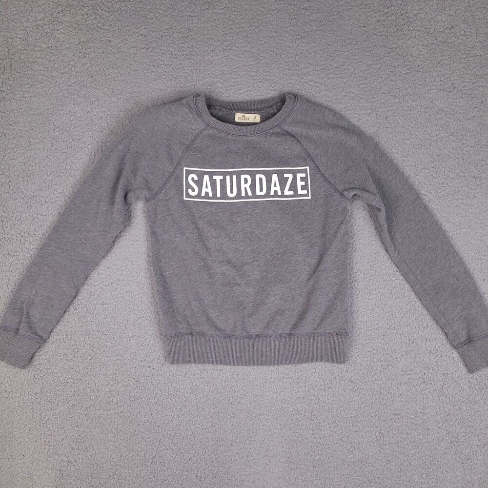 Hollister Sweatshirt Womens XS Gray Saturdaze Crew Neck Long Sleeve Pullover